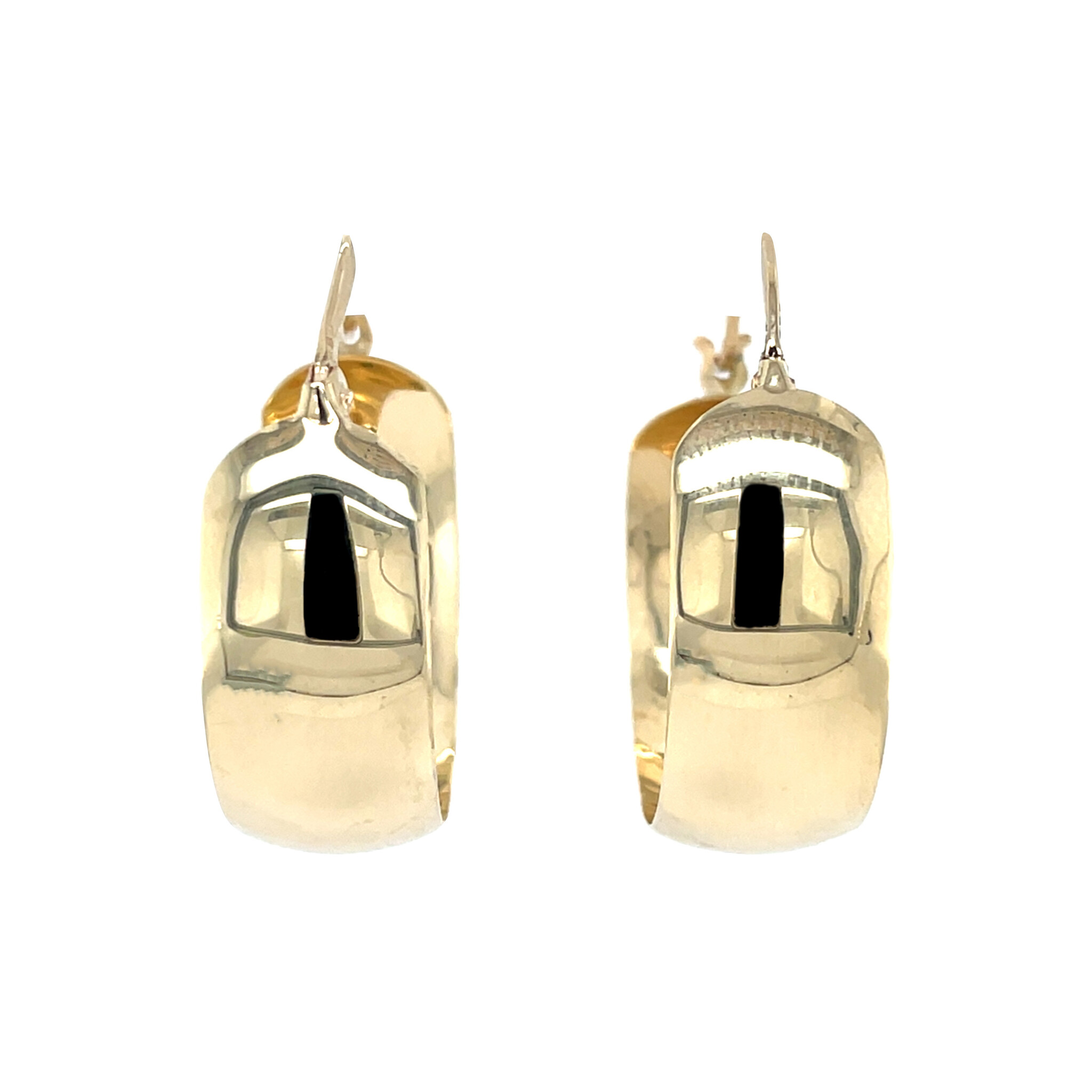 Gouden gladde oorringen 14 krt